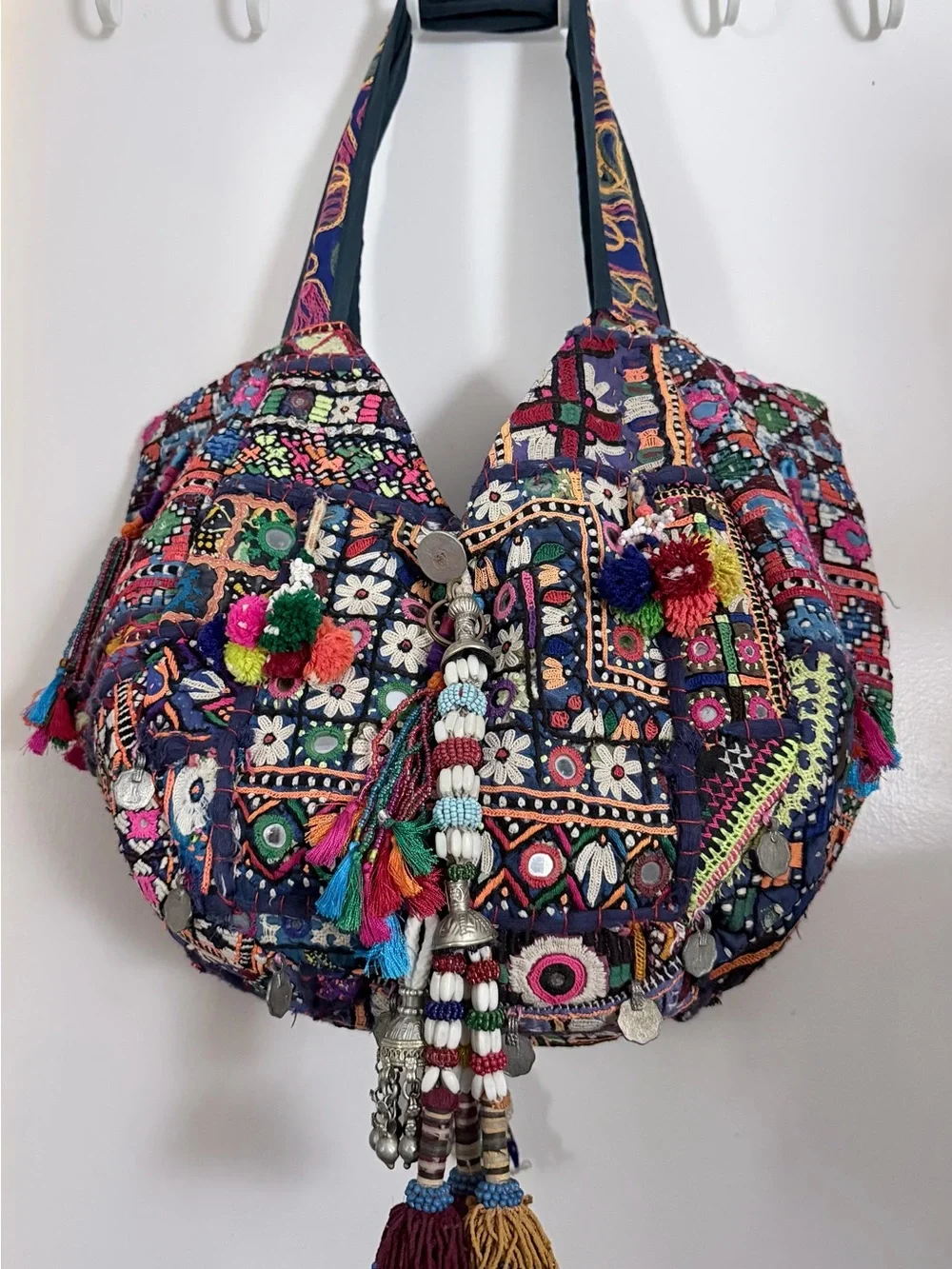 Bohemian Embroidered Multi-Color Hobo Bag
